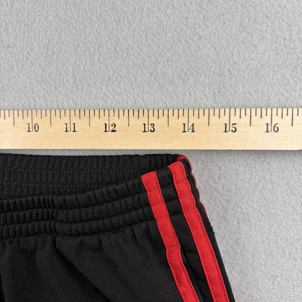 Vintage 2001 adidas 3 Stripe Track Pants Men's Medium Black Red Y2K Wide Leg